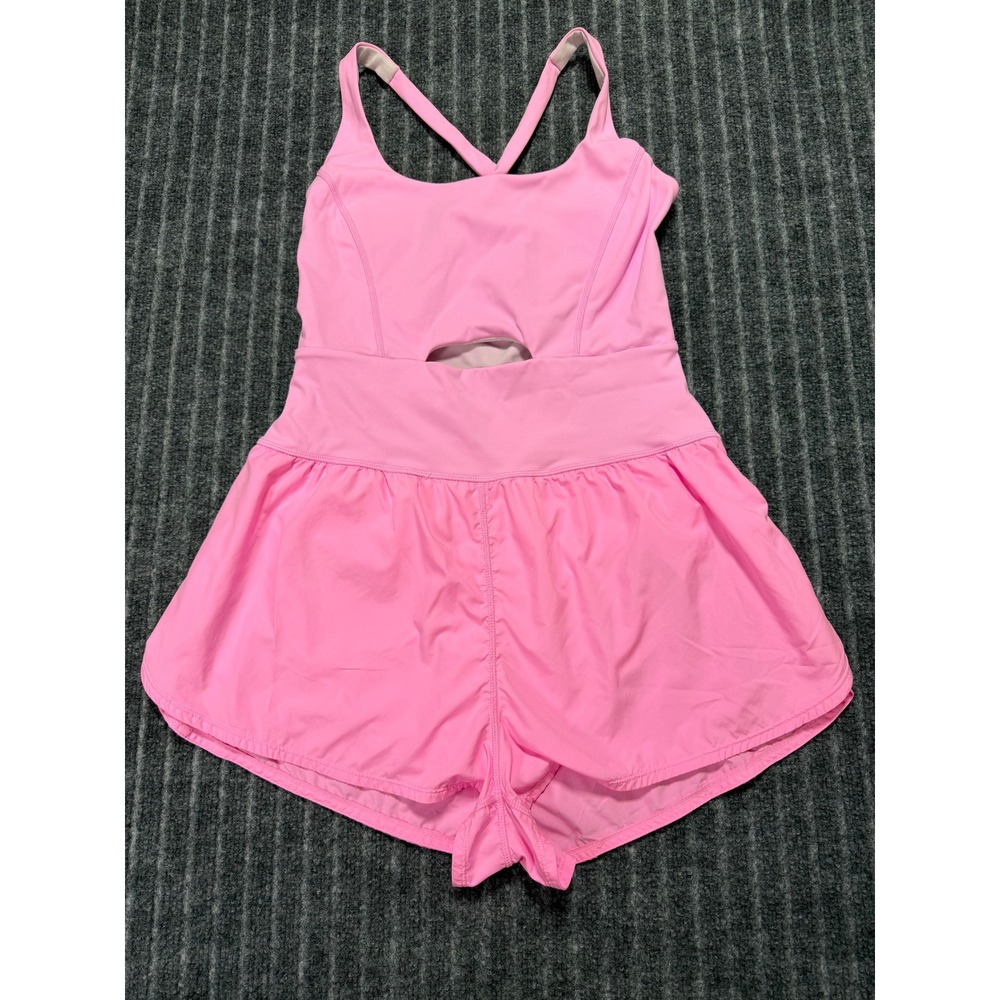 Free People Righteous Runsie Sz Medium Barbiecore Athleisure Activewear Pilates
